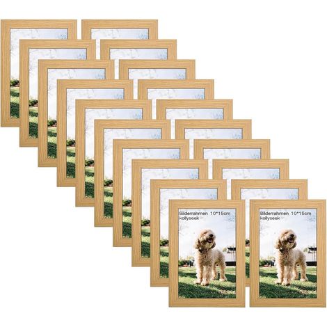 Kollyseek 20er Set Bilderrahmen 10x15cm MDF Holz Acrylglas Portraitrahmen (1/5)