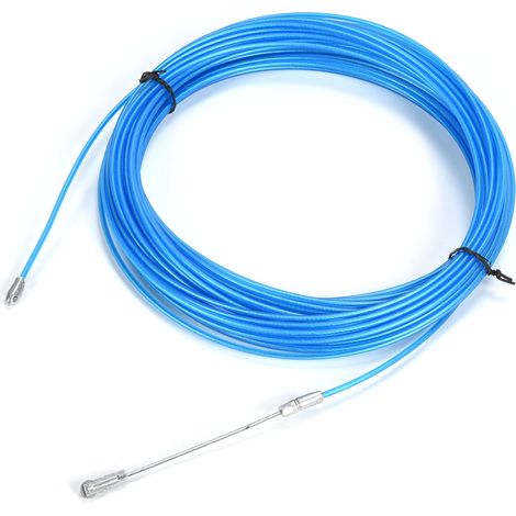 Câble en fil d'acier multifonctionnel, revêtu de plastique anti-oxydation, pour palan, levage et traction, couleur bleue (30 m / 98,4 pi)