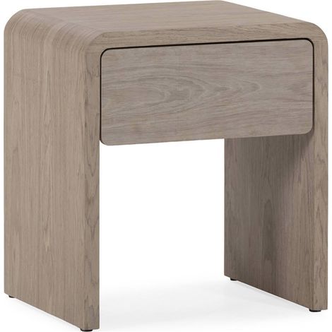 Table de chevet effet bois arrondie - brun effet bois clair (1/5)