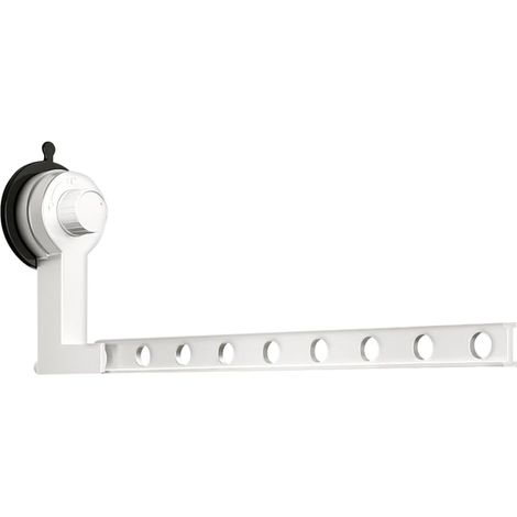 90 Degree Folding Wall Mounted Clothes Airer Clothes Rack Portable Aluminum Alloy Clothes Rack with Suction Cup No Perforation for Laundry Room, Bathroom, Bedroom (1/5)