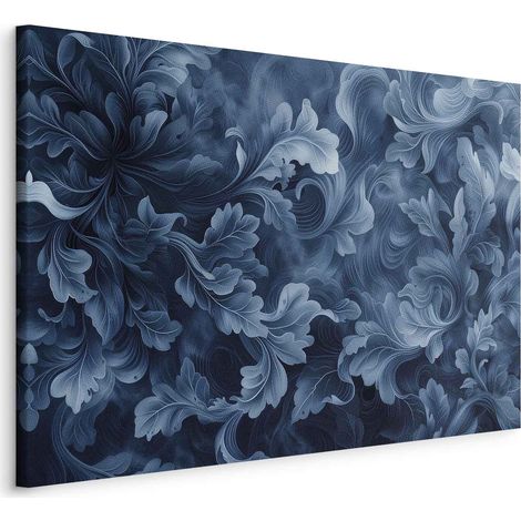 Image - Ornements abstraits de feuilles victoriennes bleu foncé / Ornements abstraits denses bleu foncé (1/3)
