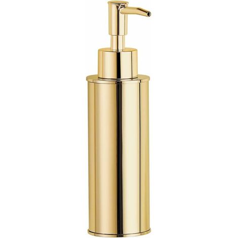 Filiyano-Distributeur de savon et shampoing rond doré sur pied de 300 ml pour salle de bain, cuisine et toilettes (1/5)