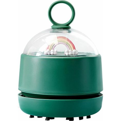 Aspiradora de escritorio, mini aspiradora USB, mini limpiador de polvo portátil para escritorio, para limpiar teclado de computadora portátil, mesa para el hogar, oficina, automóvil, verde (1/5)