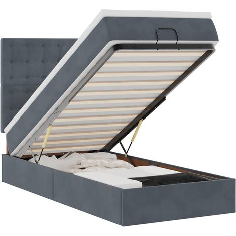 Maison Exclusive - Estructura cama otomana colchones terciopelo g