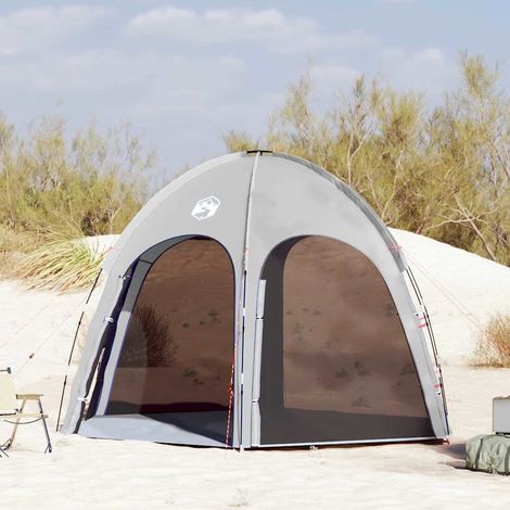 Tienda de piscina con techo Gris 366 x 305 x 231 cm Poliéster