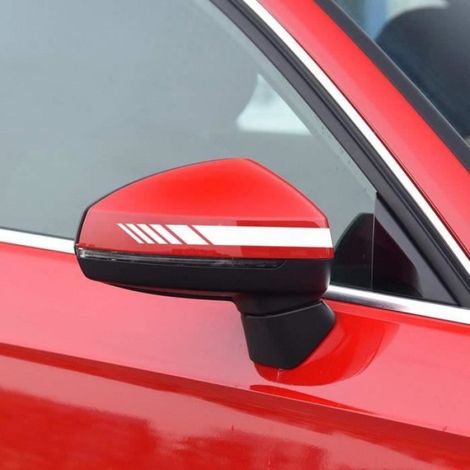 Autocollant de voiture - Vinyle - Blanc - Lot de 6 - Rétroviseur - PVC (1/4)