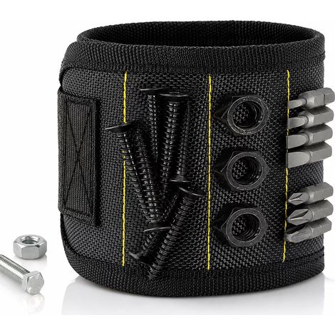 Bracelet magnétique pour homme et femme, aimants puissants pour maintenir vis et clous, ceinture porte-outils ajustable, cadeau (1/5)