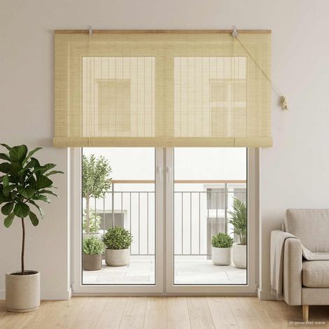 vidaXL Store enrouleur Naturel 130 x 220 cm Bambou (1/5)