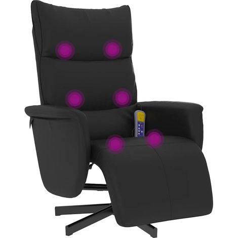Fauteuil Inclinable - Fauteuil Relax repose-pieds noir similicuir fr17703 (1/5)