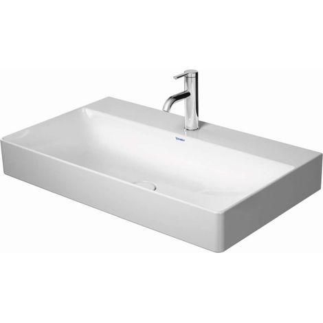 Duravit DuraSquare - Lavabo 80x47 cm, con 1 foro per miscelatore, DuraCeram, con WonderGliss, bianco alpino 23538000411 (1/5)