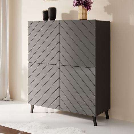 Meuble de rangement design gris 100 cm Yaka (1/4)