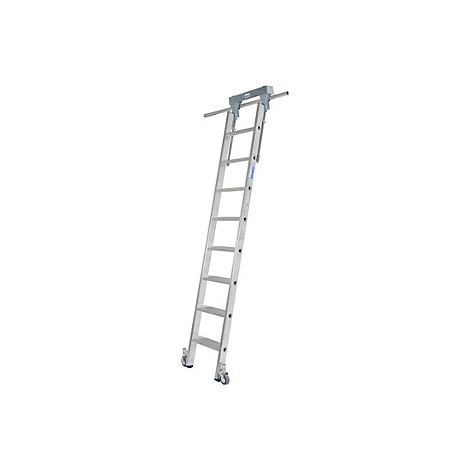 Escalera para estanterías de peldaños planos  con cabezal
