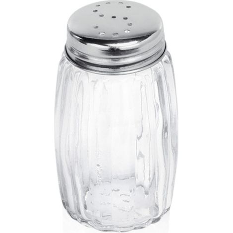 Salière Ø 3,5 cm H 7 cm inox verre bouchon chromé - Was Germany