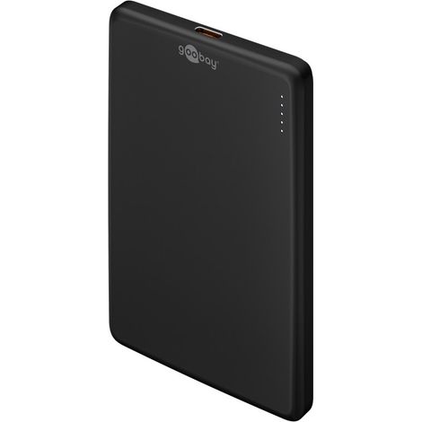 goobay Batería Externa inalámbrico magnético 5000mAh, Cargador portátil pequeño, Carga Apple iPhone, Samsung etc., Powerbank magnética, Ideal para Cargar y telefonear simultáneamente, Negro, 70182