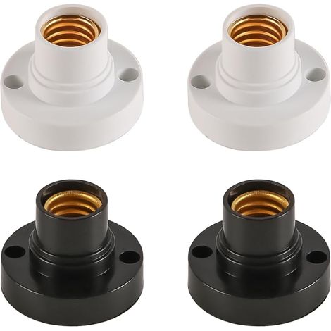 Lot de 4 Douilles d'ampoule E14 à vis Rondes, Supports de Lampe de Remplacement
