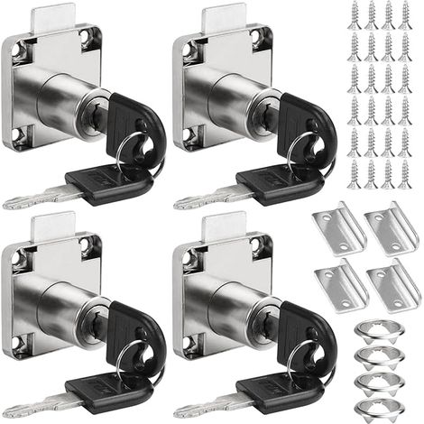 Set of 4 22 mm Stainless Steel Furniture Locks for Cabinets (1/5)