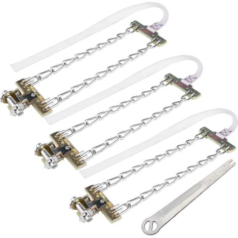 3 pièces chaîne de pneu de neige de glace de boue antidérapante ceinture de pneu de sécurité d'hiver, chaînes de neige d'hiver pour camion de voiture SUV (S 10x25cm / 3.94x9.84in) (1/5)