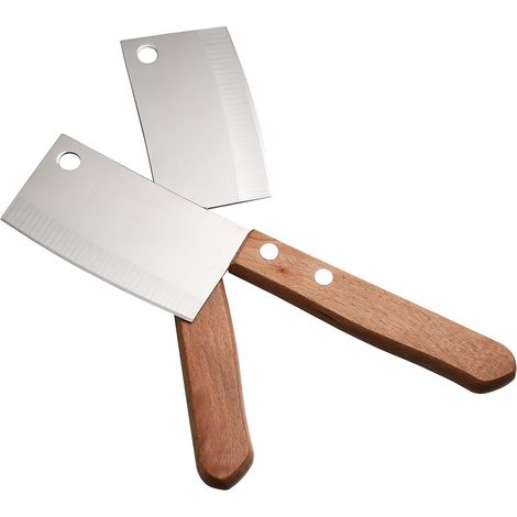 Lot de 2 Couperets Chinois en Acier Inoxydable, Résistants à L'usure, Faciles à Utiliser pour Couper Beurre, Fromage et Légumes Cuisine (1/5)