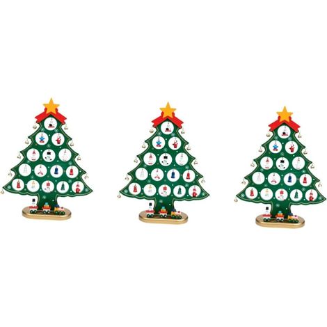3 Pièces Fournitures De Noël Décorations Décorations d'arbre De Noël Mini Sapin De Noel Sapin De Noel Miniature Ornement De Scène De Festival Ornement De Fête en Bois (1/5)