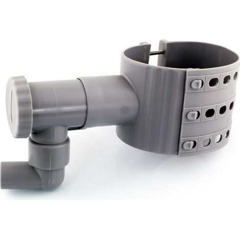 Fitt – Collecteur récupérateur d'eau de pluie Ø75-100 – Installation par perçage – Scie cloche fournie – Raccord PVC gris