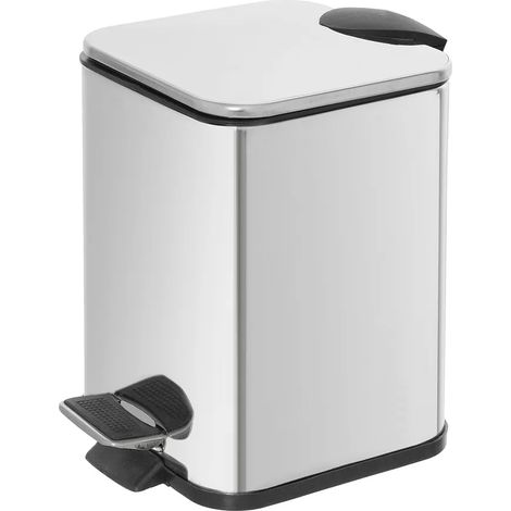Cestino bagno cromato 3lt apertura a pedale e secchio removibile (1/5)