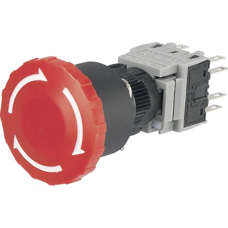 TRU COMPONENTS LAS1-BY-22TSA Not-Aus-Schalter  250 V/AC 3 A 2 Öffner, 2 Schließer IP40 1 St.