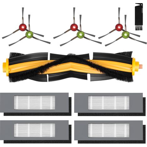12 Stück Zubehör für Ecovacs Deebot N8, T8, Ersatzteile für Ecovacs N8/ N8+/ N8 Pro/ N8 Pro+/ N7,T8/ T 8+/ T 8 AIVI/T 8 AIVI+/ T 8 MAX,T9/ T9+,ozmo 950 920,1 Hauptbürste, 4 Filter, 6 Seitenbürsten
