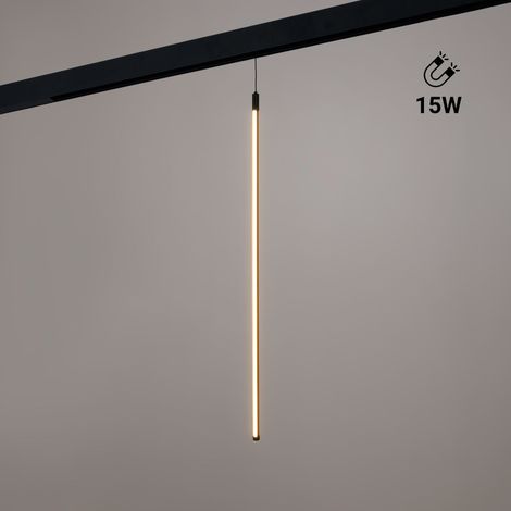 Lampe pendante verticale à LED pour rail magnétique - 48V - 15W - Blanc Chaud
