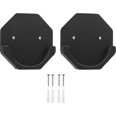 Barre de rideau de douche, support mural, lot de 2, noir, sans rideau de douche. Mode et pratique.