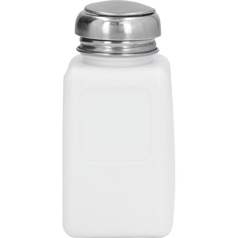 200-ml-Druckverschluss-Lösungsmittelspender, ESD-sicher, antistatische quadratische Flasche mit Edelstahldeckel, weiß (1/5)