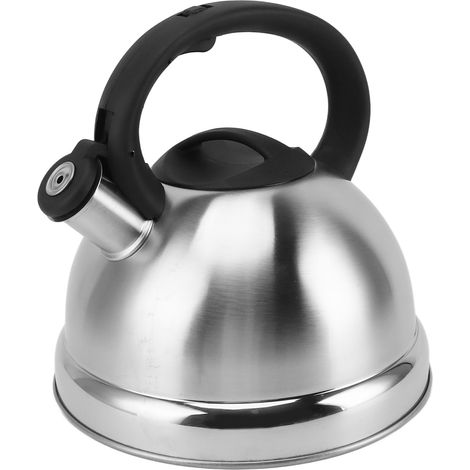 Bouilloire sifflante en acier inoxydable facile à nettoyer, compatible avec les plaques à induction et les cuisinières à gaz. (1/5)