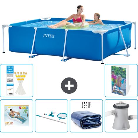Intex Piscina con estructura Rectangular - 220x150x60 cm - 7-piezas  S134