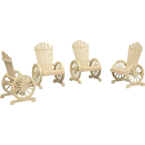 Maison Exclusive - Adirondack-Gartenstühle 4 Stk. Massivholz Tann (1/5)