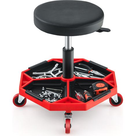 Rolling Mechanic Stool Height Adjustable Workshop Creeper Seat 360° Swivel (1/5)