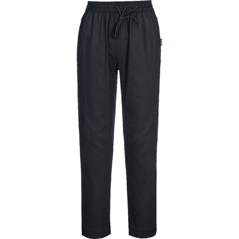 Pantalon De Cuisine Coton Maille Aérée - Taille Xs - Noir - Portwest