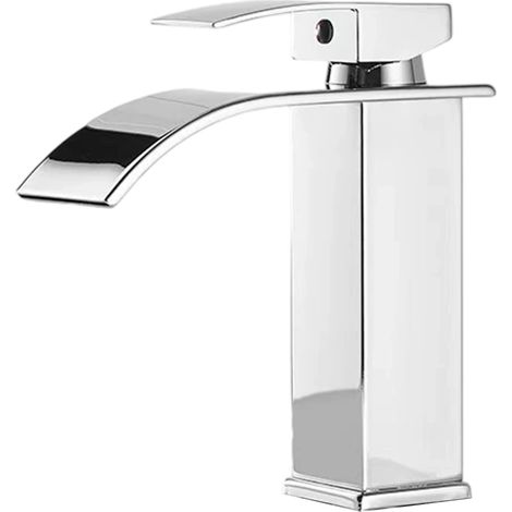 Robinet lavabo cascade pour salle de bain - Réglage eau chaude et froide - Design élégant et fonctionnel - Installation facile et rapide. (1/5)