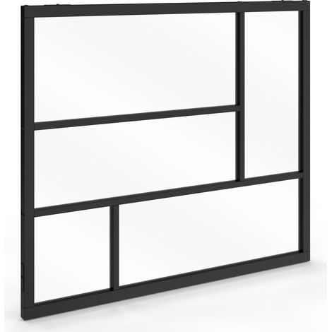 Tetto geometrico in vetro da studio L. 93 x H. 108 cm in metallo nero e vetro temperato