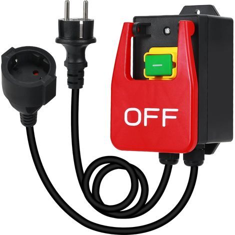 Monophasé 220 V, interrupteur à bouton-poussoir, interrupteur de sécurité avec prise, interrupteur d'arrêt rapide de la table de fraisage et autres dispositifs (arrêt) (1/4)