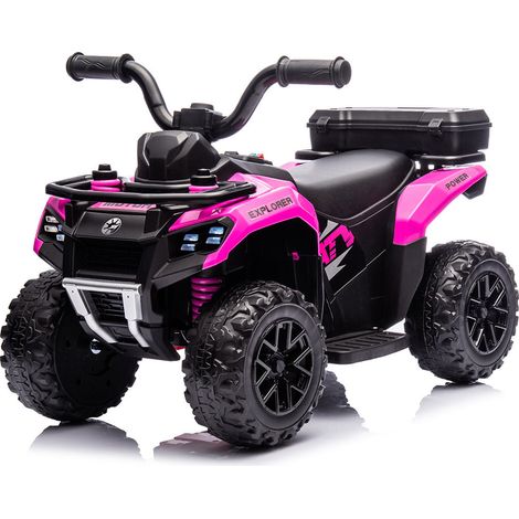 Quad Elettrico per Bambini Safari 6V con Bauletto Posteriore Rosa (1/5)