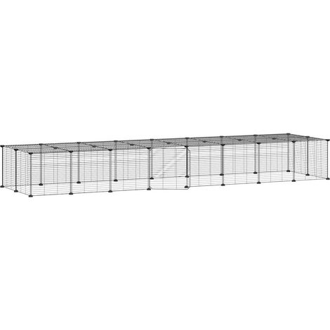 Gabbia per animali con 36 pannelli e porta 35 x 35 cm nera 020041581