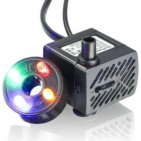 Mini pompe à eau avec LED 150 L/h 2 W pour petits aquariums. jardins. fontaines. bassins de jardin et aquariums. (1/5)