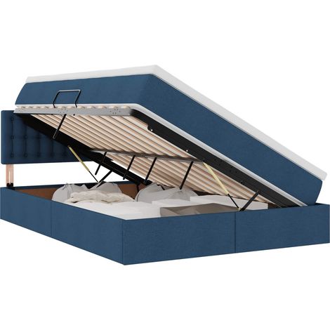 Maison Exclusive - Aufbewahrungsbett mit Matratze Blau 140 x 190