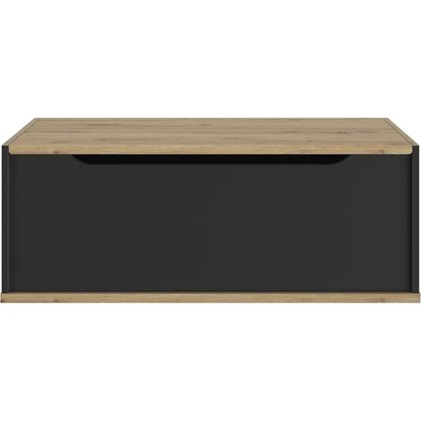 Calicosy – Table basse fixe chêne artisan – Plateau coulissant – Rangement intérieur 33 cm – Épaisseur 22 mm pour solidité (1/5)