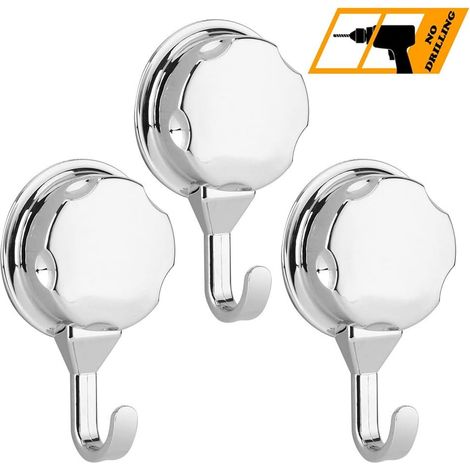 MINKUROW Ventosa Gancho Impermeable Toalla Gancho Colgador Para Cocina Baño Hogar Hotel, 3 Piezas