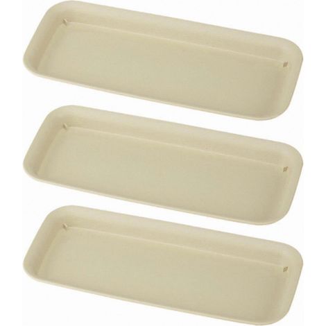 Set mit 3 rechteckigen Untersetzern für Pflanzen, effiziente Drainage, tropffreie Behälter für Töpfe, für den Innen- und Außenbereich, Oberflächenschutz (1/5)
