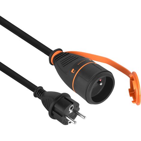 Rallonge Prolongateur IP44 10M en Caoutchouc H07RN-F 3G2.5mm, avec un système de Verrouillage qui empêche la déconnexione