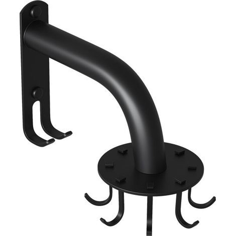 Gancho de cocina, gancho plegable giratorio de 360°, no requiere perforación, soporte para utensilios de cocina de 360° con 8 ganchos, estante para utensilios de cocina y baño (negro) (1/5)