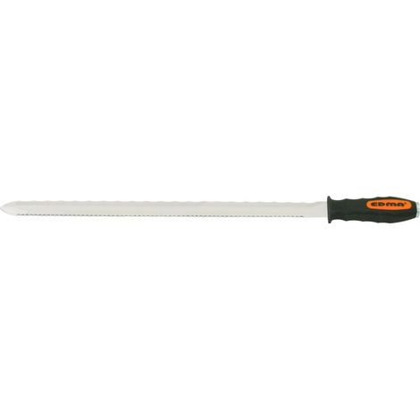 Edma – Couteau pour isolants 420 mm 168055 – Pour laine de verre et panneaux en fibre de bois – Coupe nette sans éclat – Fourreau de rangement inclus