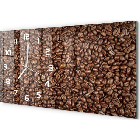 Horloge Murale Panoramique Minimaliste 60x30 cm Design Épuré Moderne Grains de café (1/5)