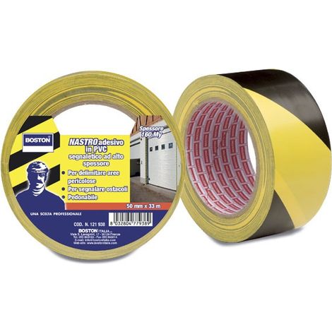 Nastro segnaletico adesivo mm50x33 mt giallo/nero boston